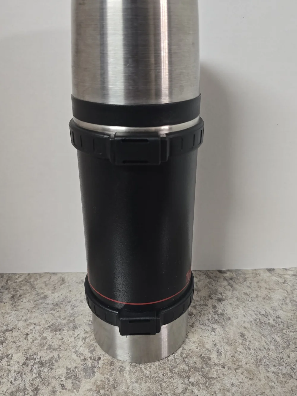 Thermos Black & Silver Stainless Steel Vacuum Bottle - Black